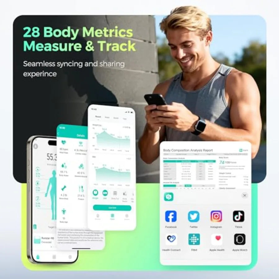 Smart Body Weight Scale With 8 Electrodes And Body Composition