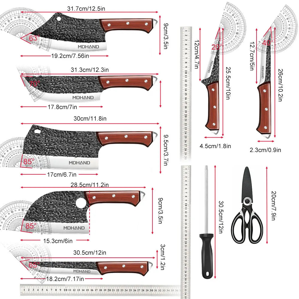 ZENG Kitchen Knives Set With Sharpener