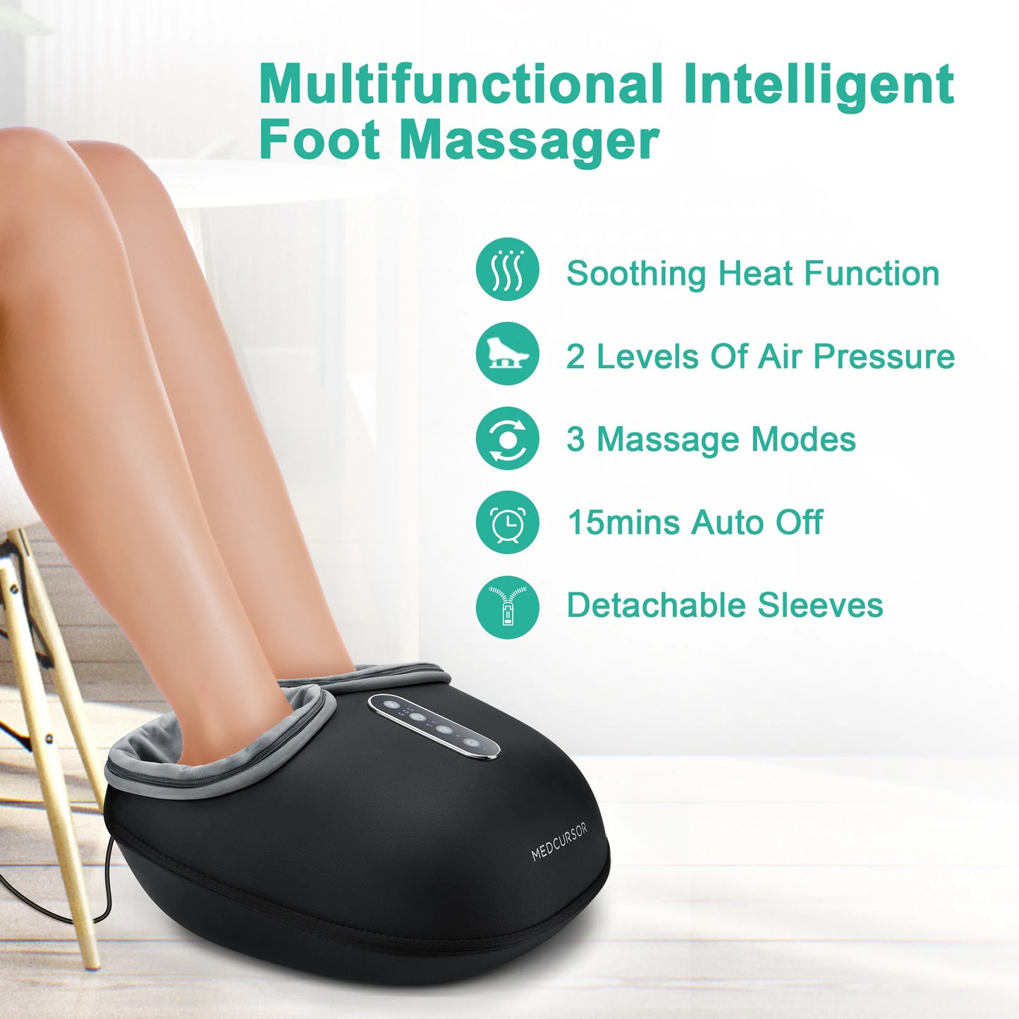 Medcursor Shiatsu Foot Massager With Heat for Relaxation