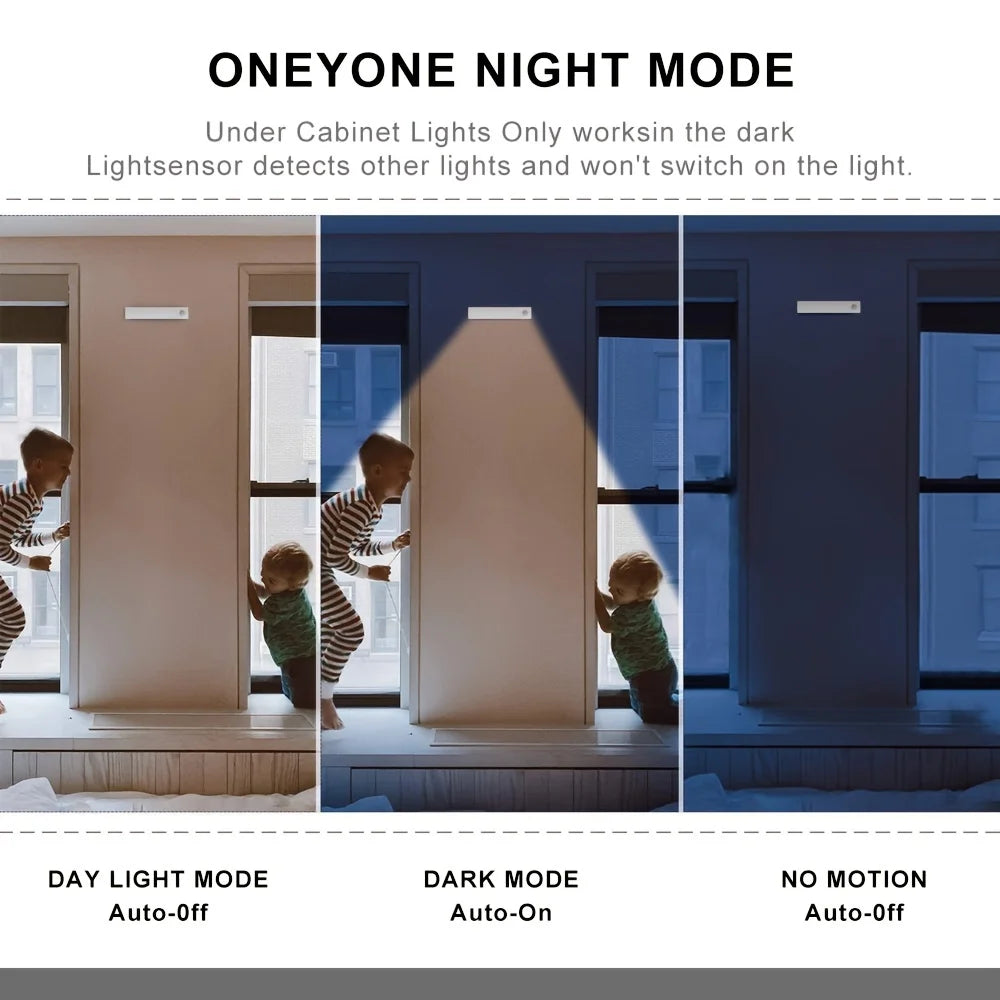 Ultra-Thin USB-C Rechargeable Motion Sensor Lights 6 Pack for Hallways