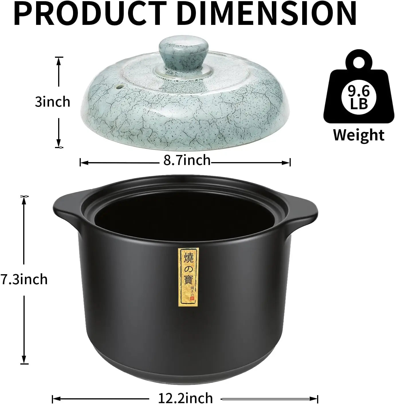 Premium Ceramic Stew Pot With Lid Non Toxic Oven Safe