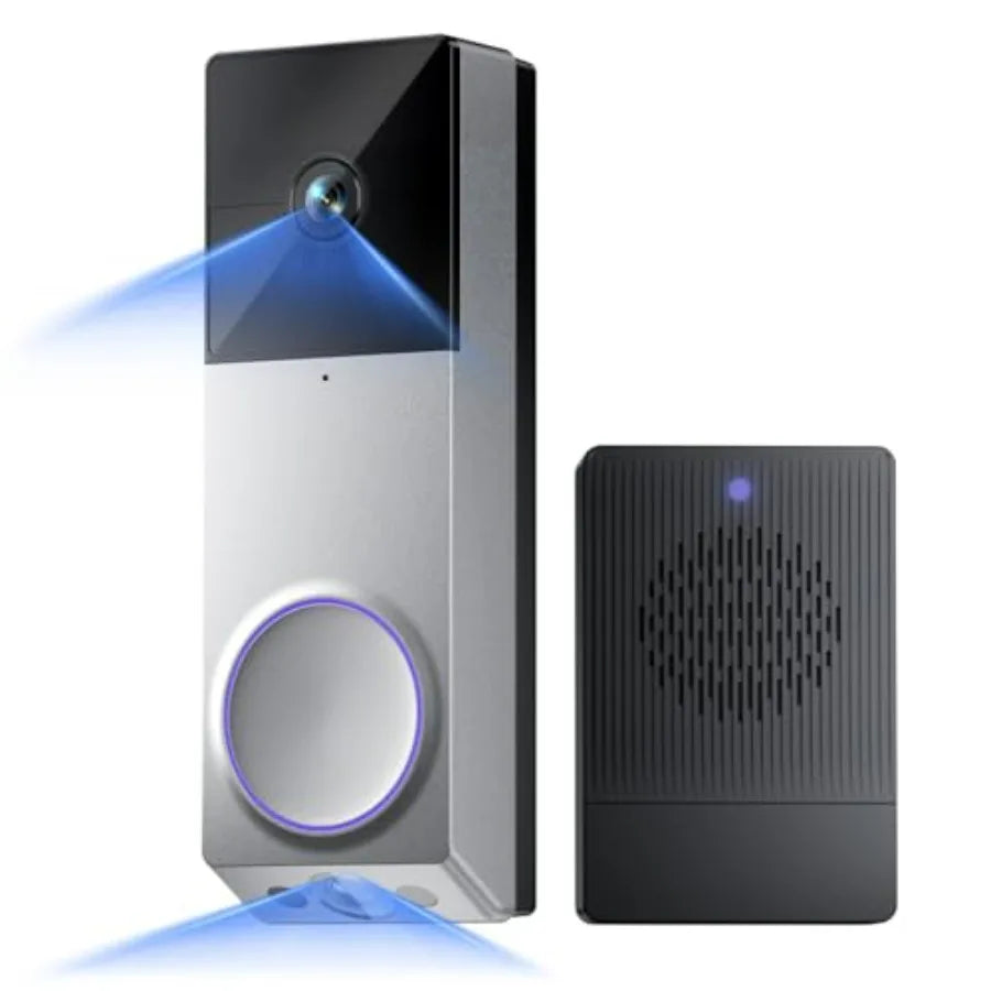 Wireless Duo Cam Video Doorbell With Chime Battery Powered 2K