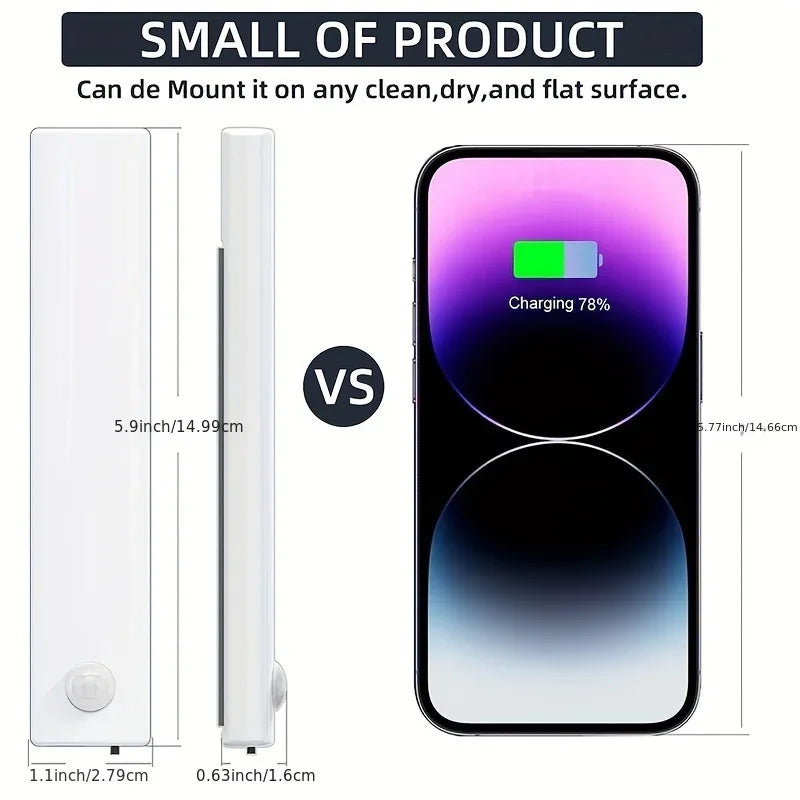 Motion Sensor Under Cabinet Lights USB-C Rechargeable Battery Operated