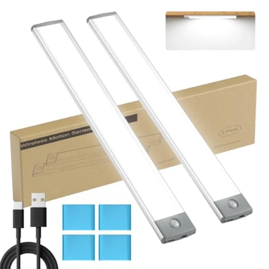 Under Cabinet Lighting 54 LED Motion Sensor Light Rechargeable Wireless Magnetic