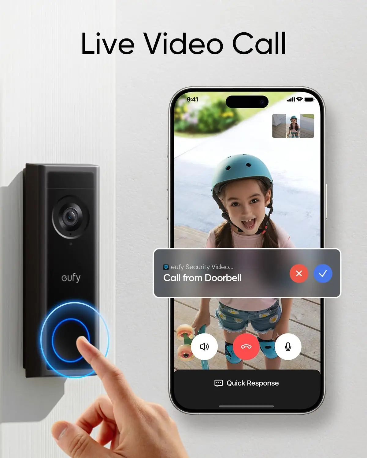 Eufy Renewed Security Video Doorbell C31 2K FHD Battery and Wired