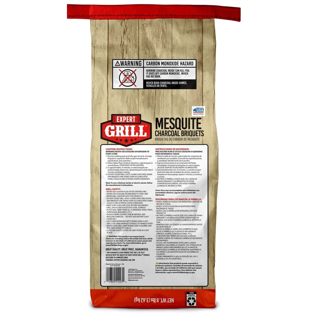 Mesquite Charcoal Briquettes 8 Lbs for Grilling and Smoking
