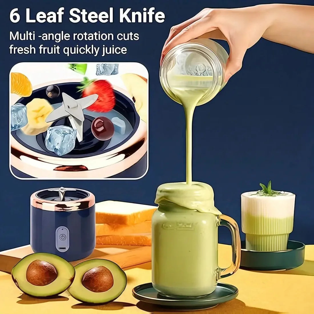 AEHOME Portable Juicer Blender 45W Smoothie Maker For Juicing