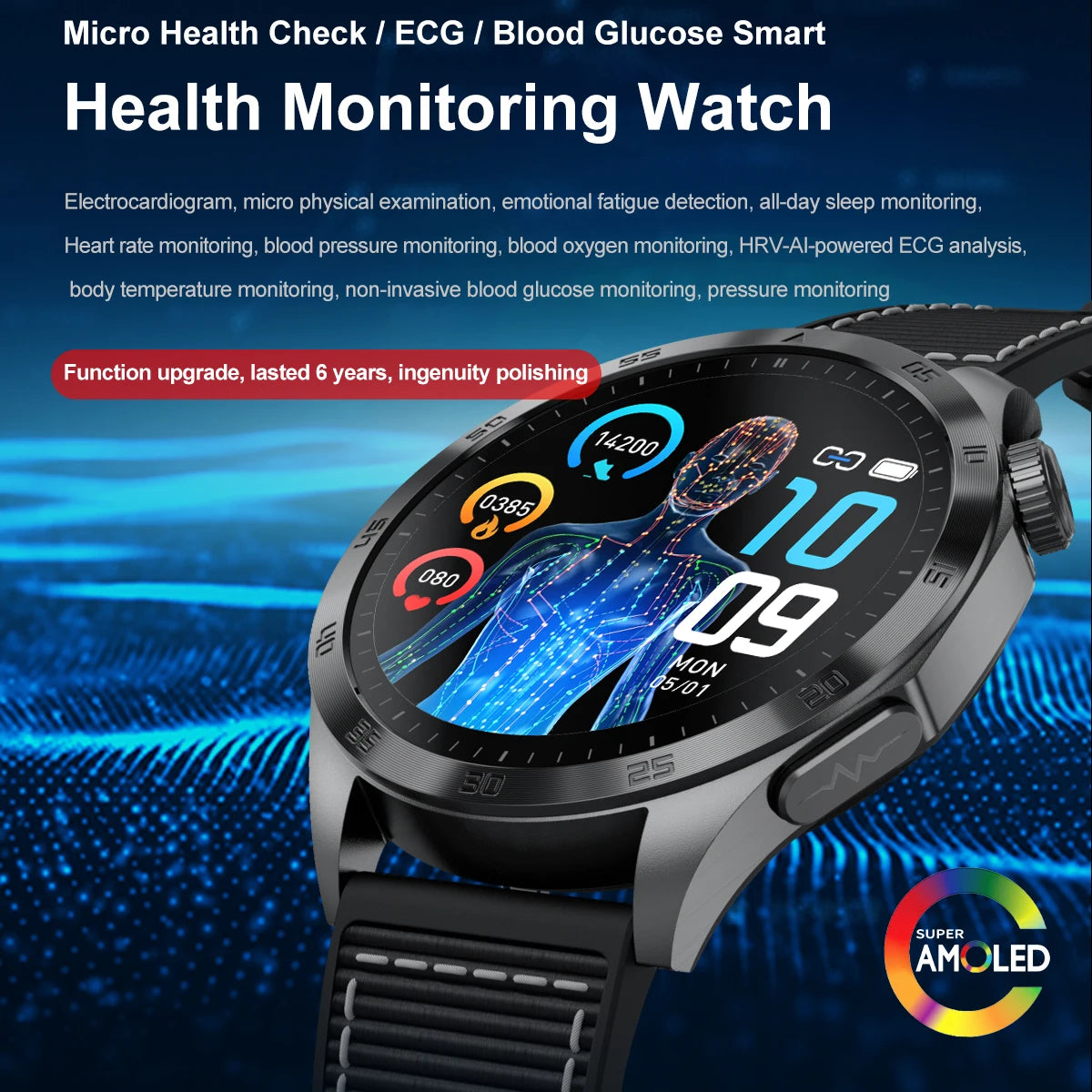 Marsyu Smart Watch ECG PPG Blood Pressure Uric Acid