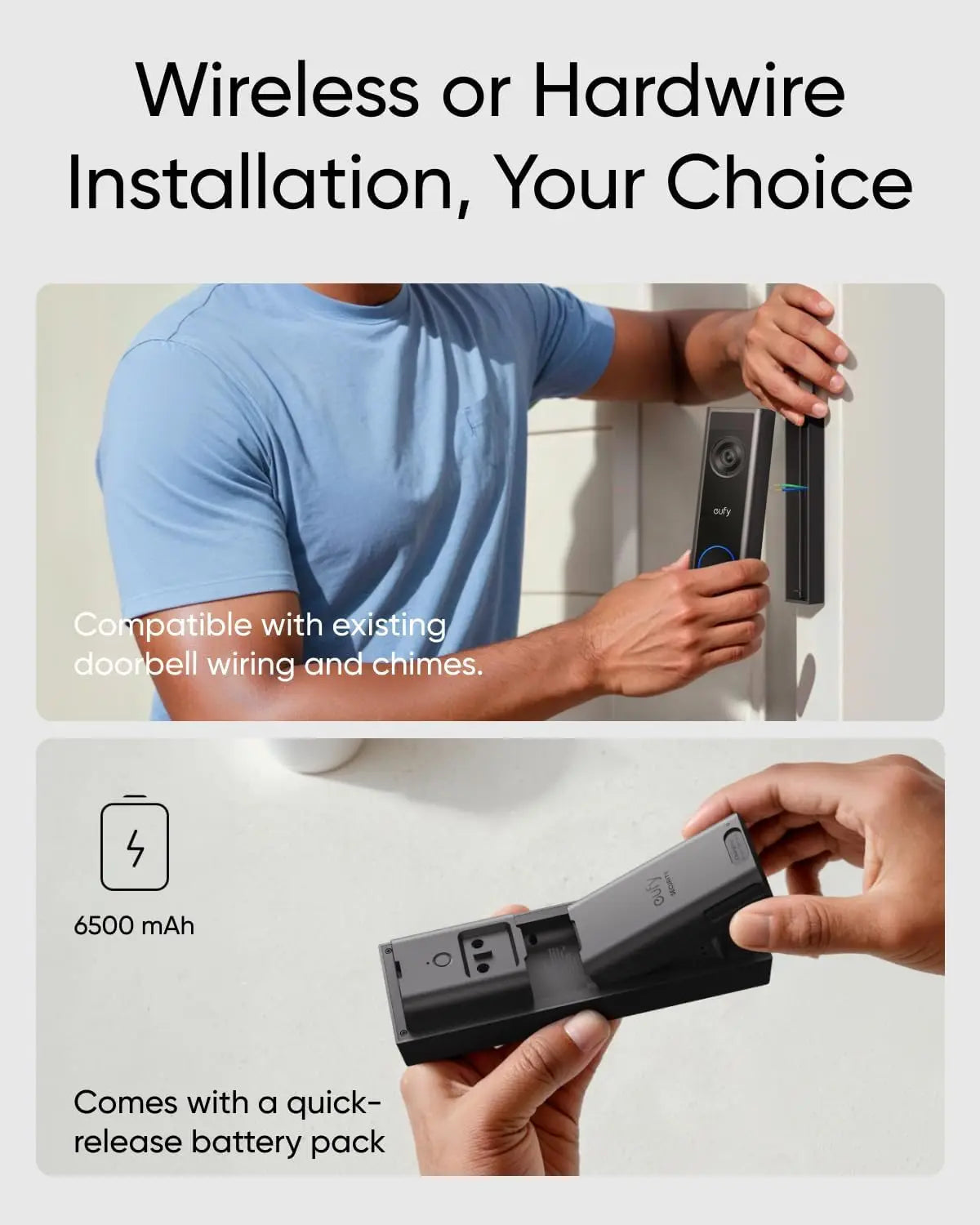 Eufy Renewed Security Video Doorbell C31 2K FHD Battery and Wired