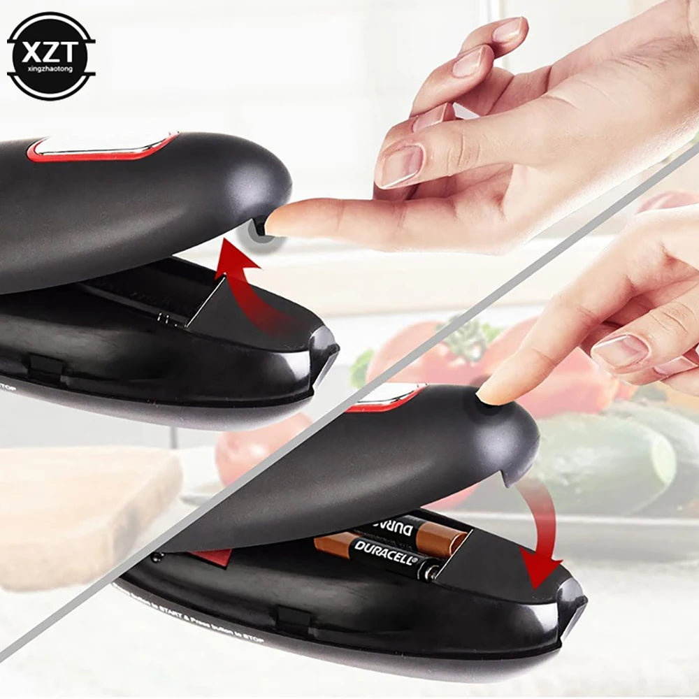 Electric Can Opener Automatic Handheld Kitchen Safety Tool Smooth Edge