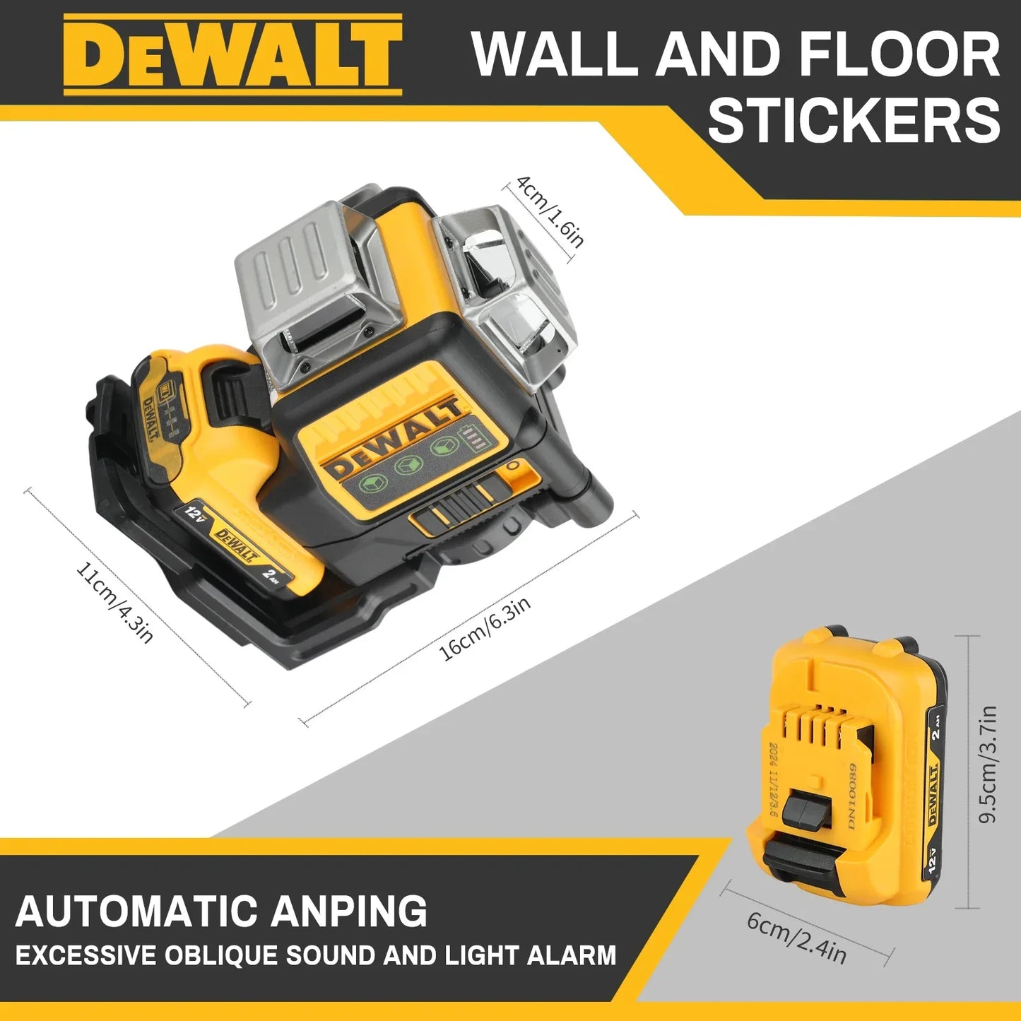Dewalt DW089LG 3 Sided 360 Degree Laser Level 12 Lines