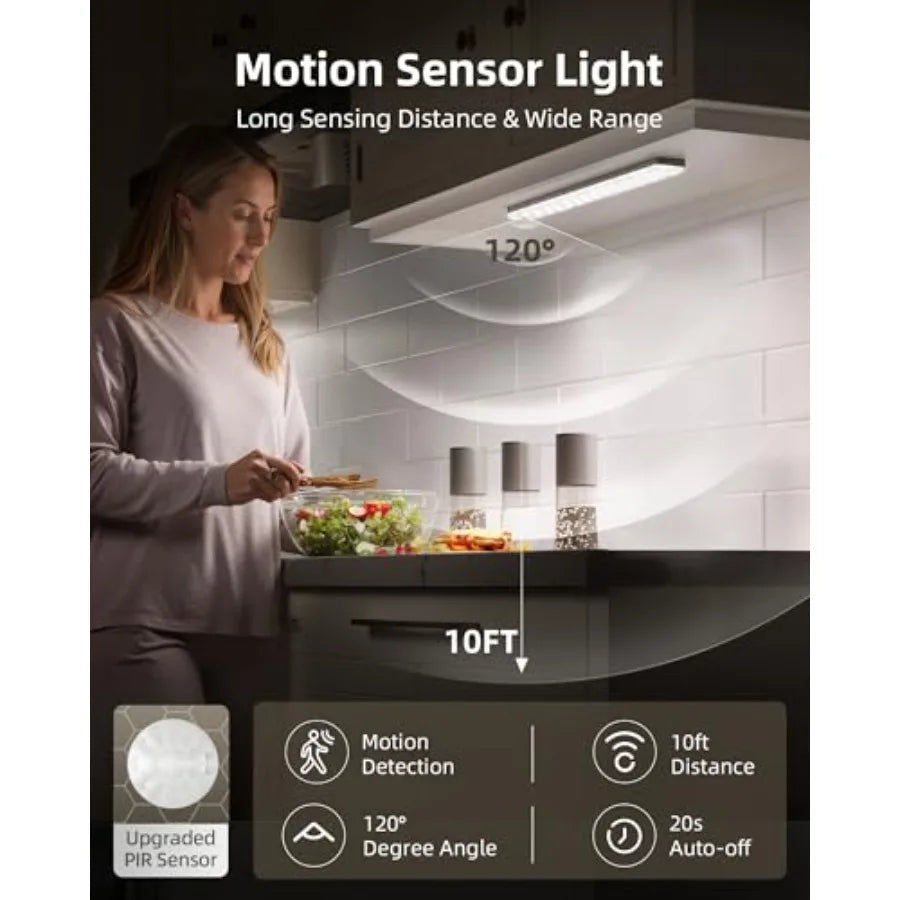 Under Cabinet Lighting With Charging Station And Rechargeable Motion Sensor