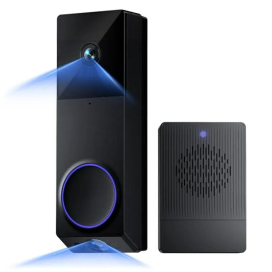 Wireless Duo Cam Video Doorbell With Chime Battery Powered 2K