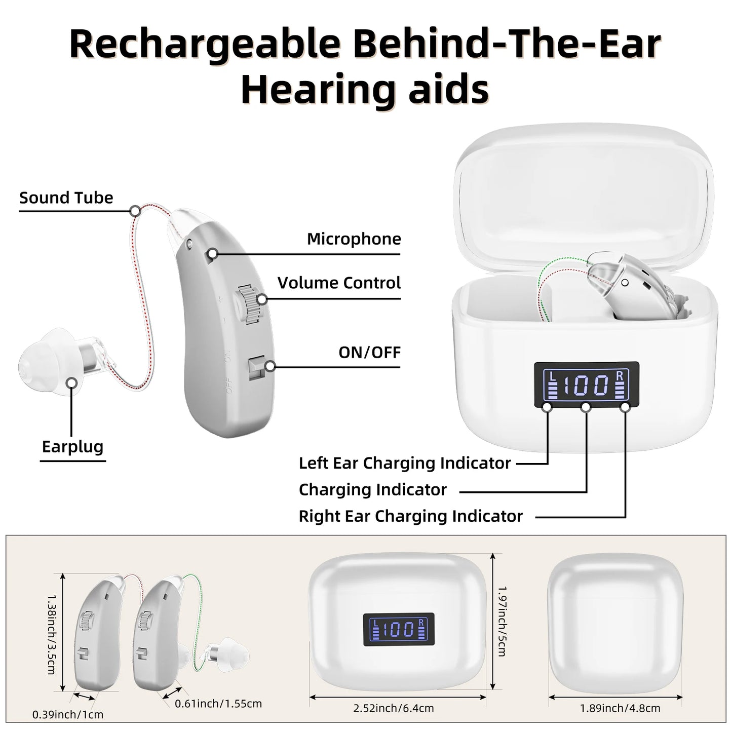 KF Coptee Rechargeable Hearing Aids Invisible Digital Ear Amplifiers
