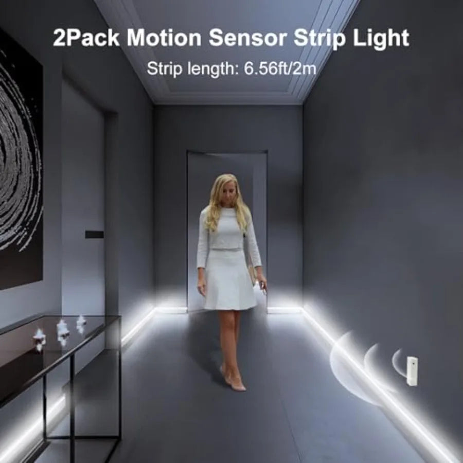 2 Pack Battery Operated COB Motion Sensor Cabinet Strip Lights