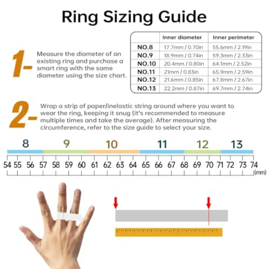 Smart Ring Fitness Tracker Pro Health Monitor Blood Pressure Oxygen