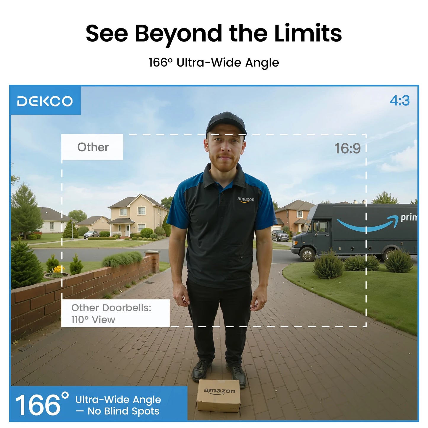 DEKCO 3MP WiFi Doorbell With AI Human Detection And Alexa