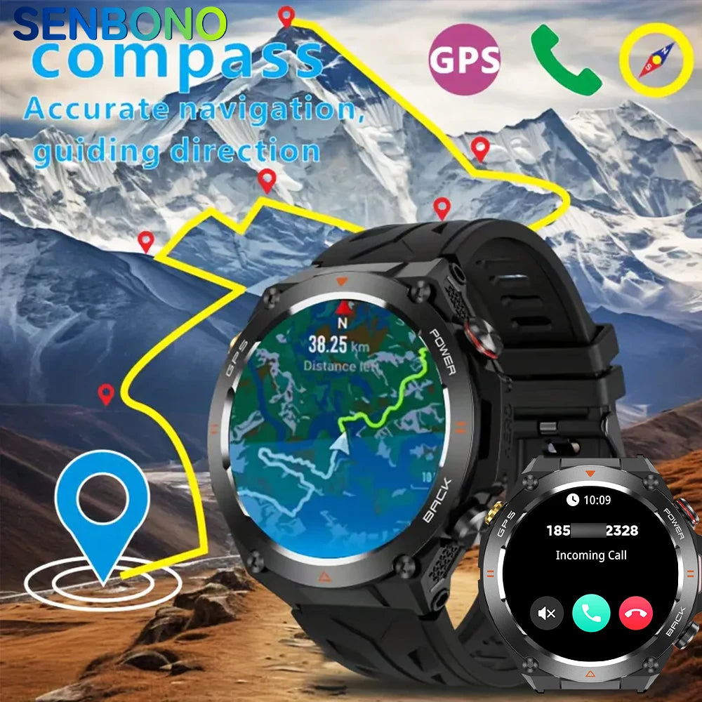 Senbono GPS Smart Watch Builtin GPS Bluetooth Phone Call