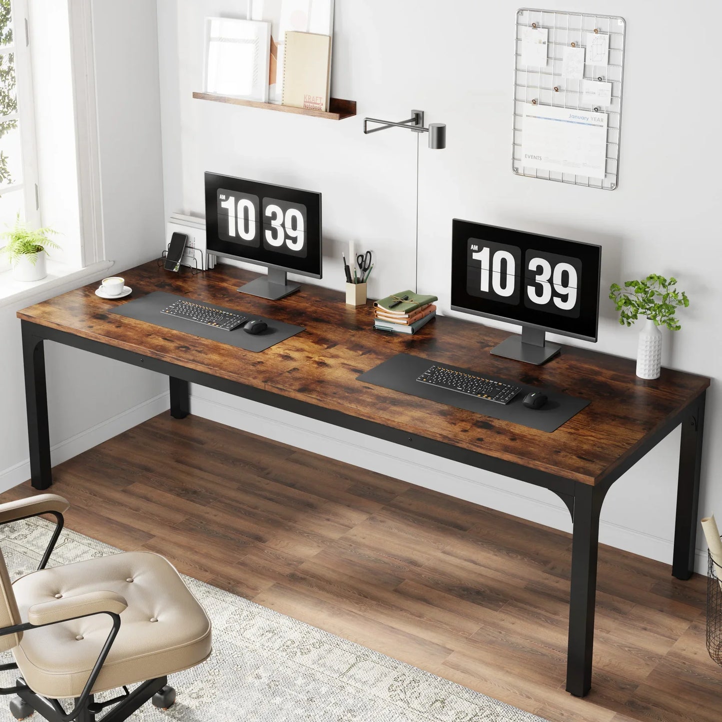 Tribesigns Double Long Computer Desk For Home Office