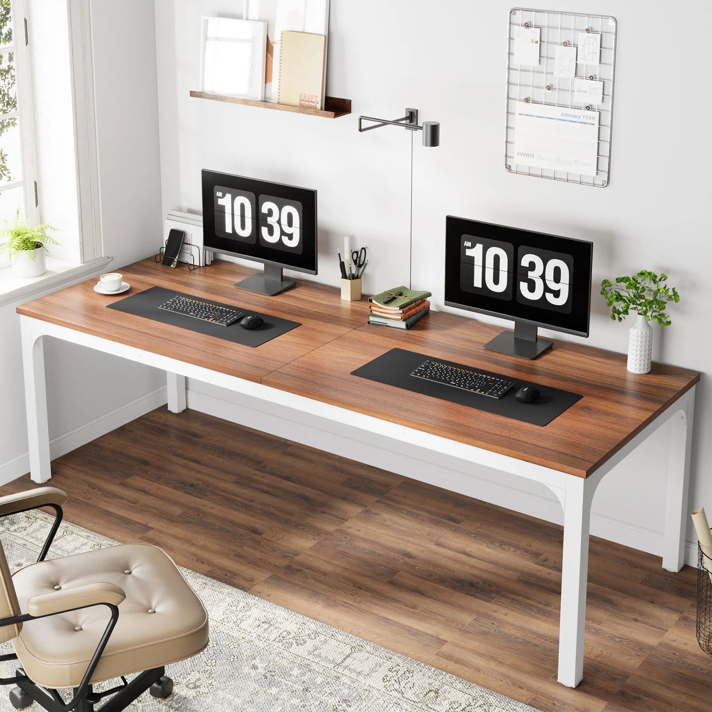 Tribesigns Double Long Computer Desk For Home Office