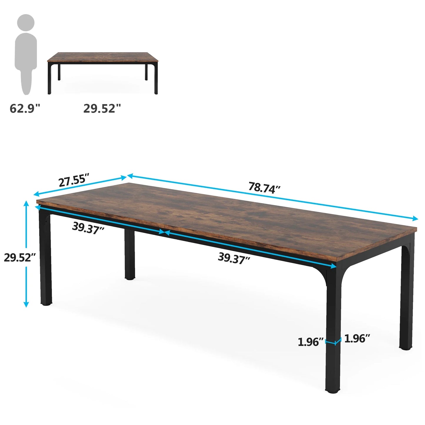 Tribesigns Double Long Computer Desk For Home Office