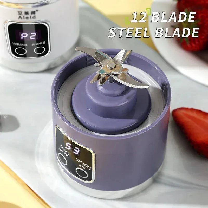 Portable Electric Blender With 8 Blades Travel Juicer Cup