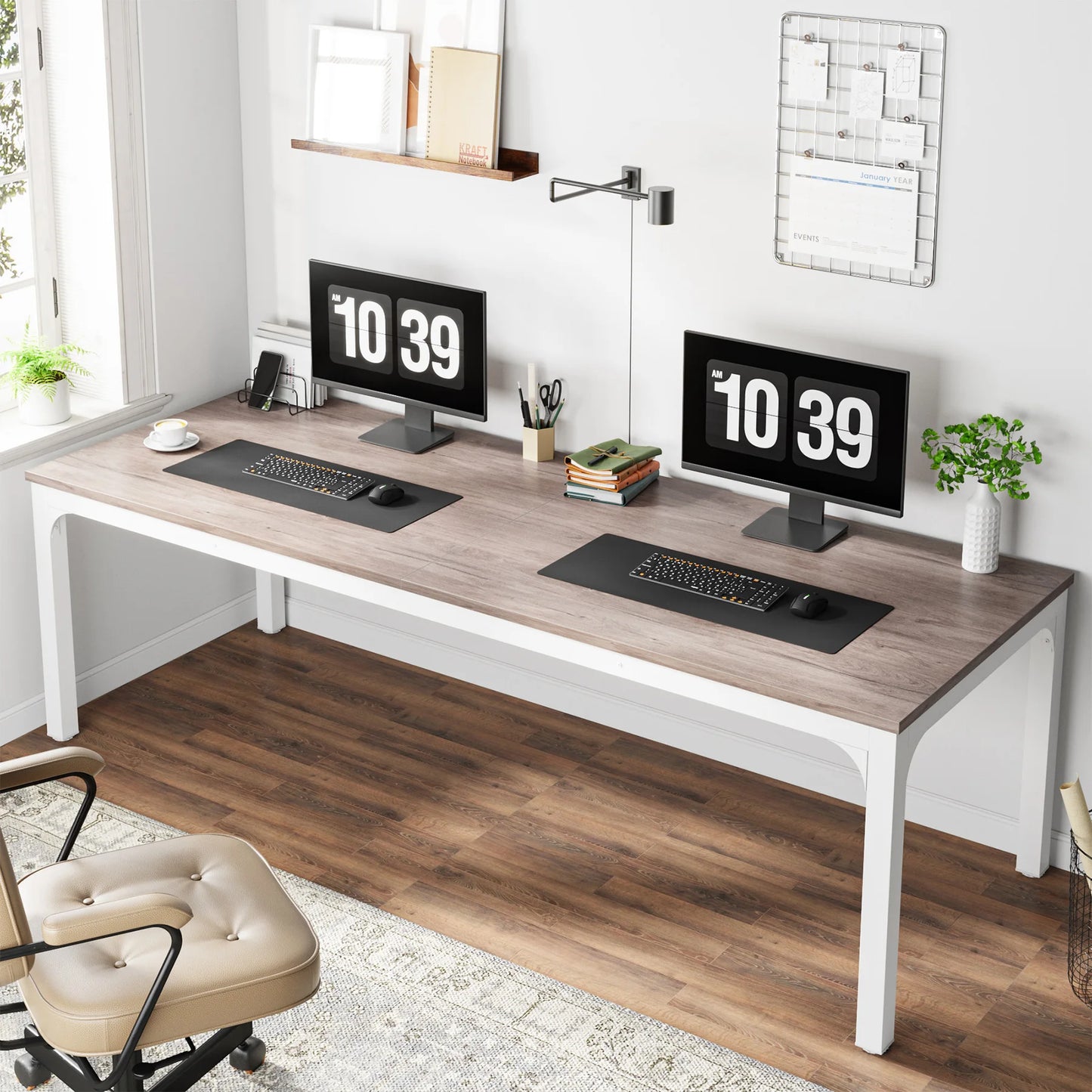 Tribesigns Double Long Computer Desk For Home Office