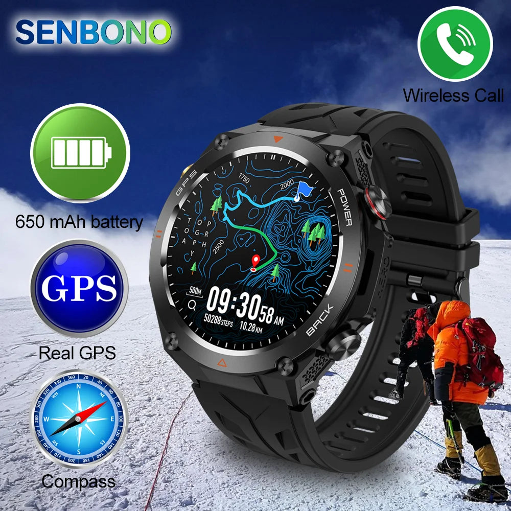 Senbono GPS Smart Watch Builtin GPS Bluetooth Phone Call