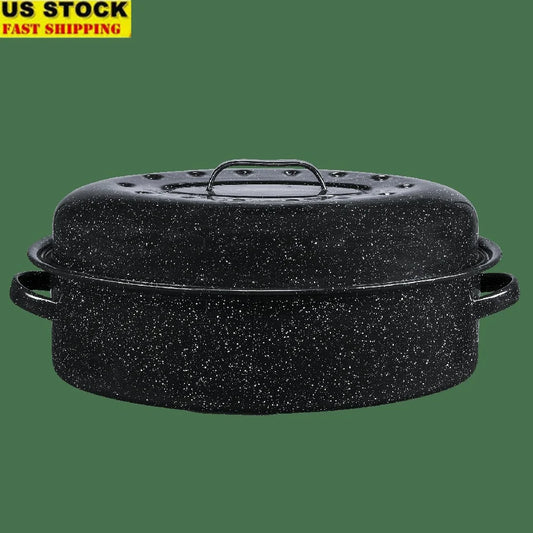 Granite Ware Covered Oval Roaster Heavy Duty Dishwasher Safe
