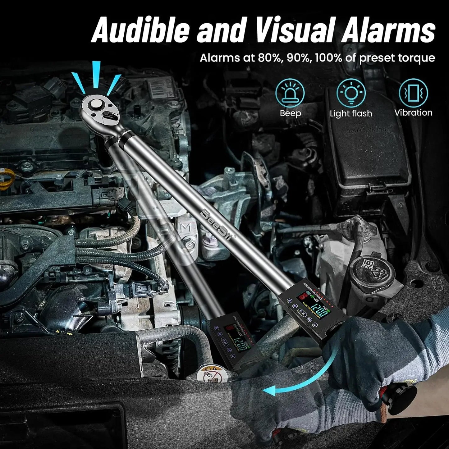 Seesii Digital Torque Wrench Electric Precision For Auto Care