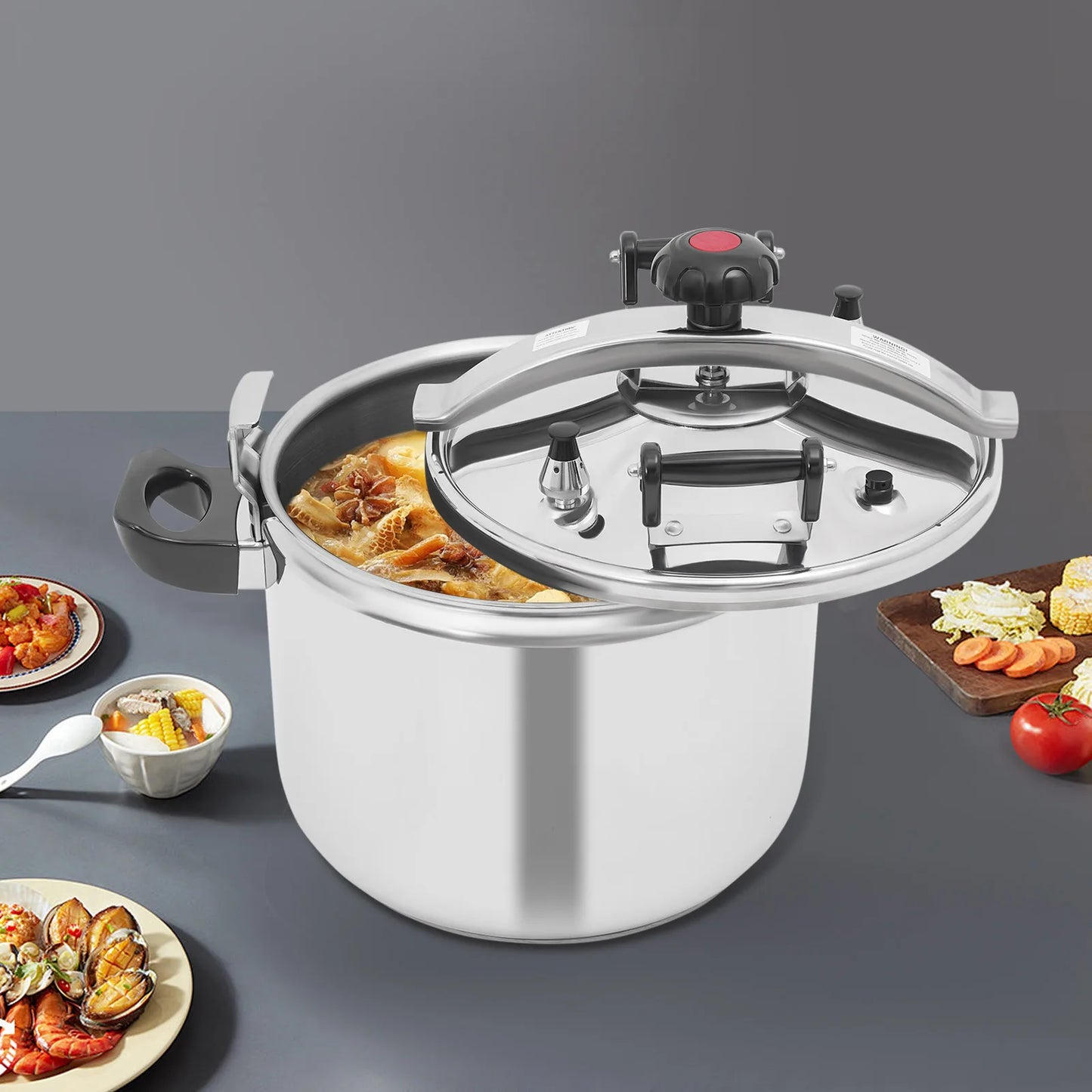 Bymaocar Stainless Steel Round Tabletop Pressure Cooker