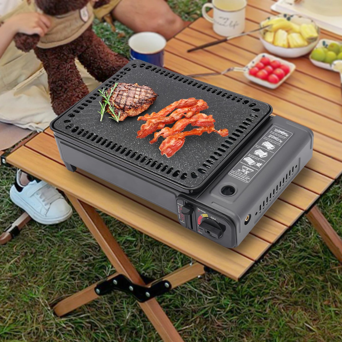 Portable Camping Grill Gas Stove BBQ Grills With Box