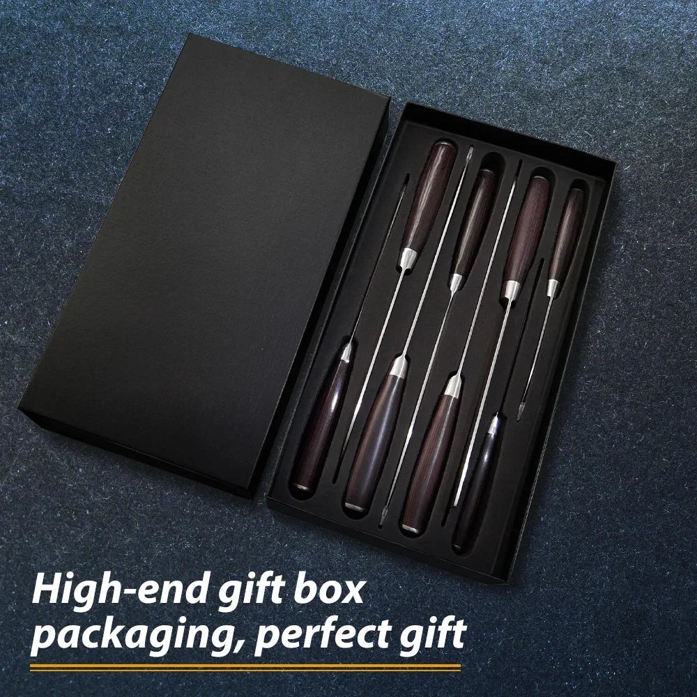 ZENG 8 Piece Kitchen Knife Set Stainless Damascus Steel