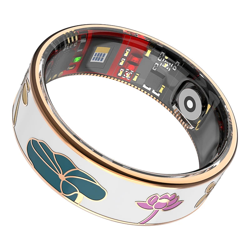 UouNeaCo Smart Ring Dragonfly Lotus Style Activity Tracker Sleep Heart Rate