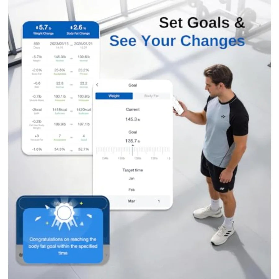 Smart Scale With Body Fat Analysis And Bluetooth App Sync
