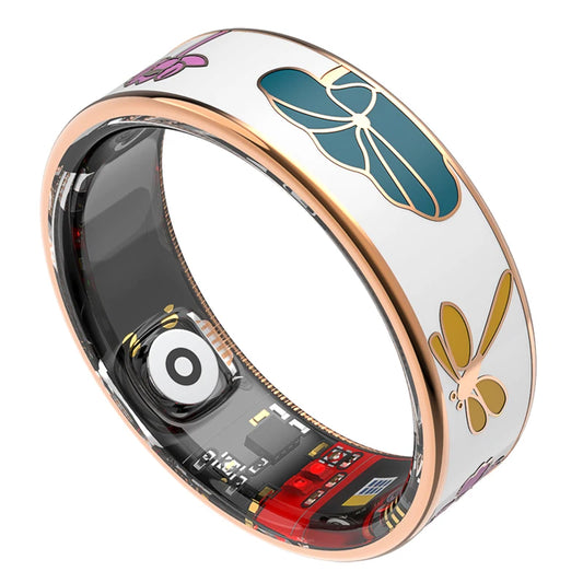UouNeaCo Smart Ring Dragonfly Lotus Style Activity Tracker Sleep Heart Rate