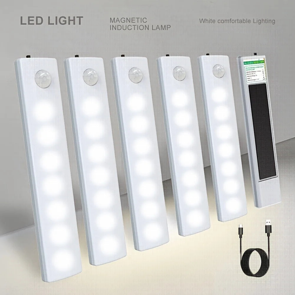 Ultra-Thin USB-C Rechargeable Motion Sensor Lights 6 Pack for Hallways