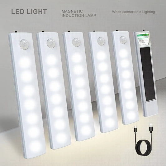 Ultra-Thin USB-C Rechargeable Motion Sensor Lights 6 Pack for Hallways