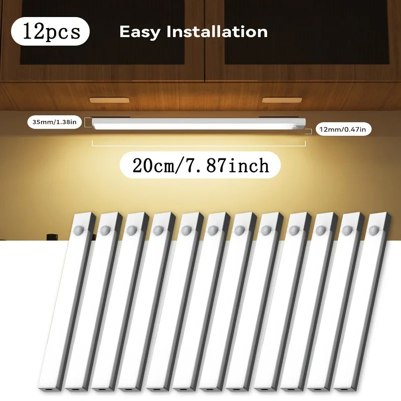 AxiwoIntl 12 LED Motion Sensor Cabinet Light USB Rechargeable