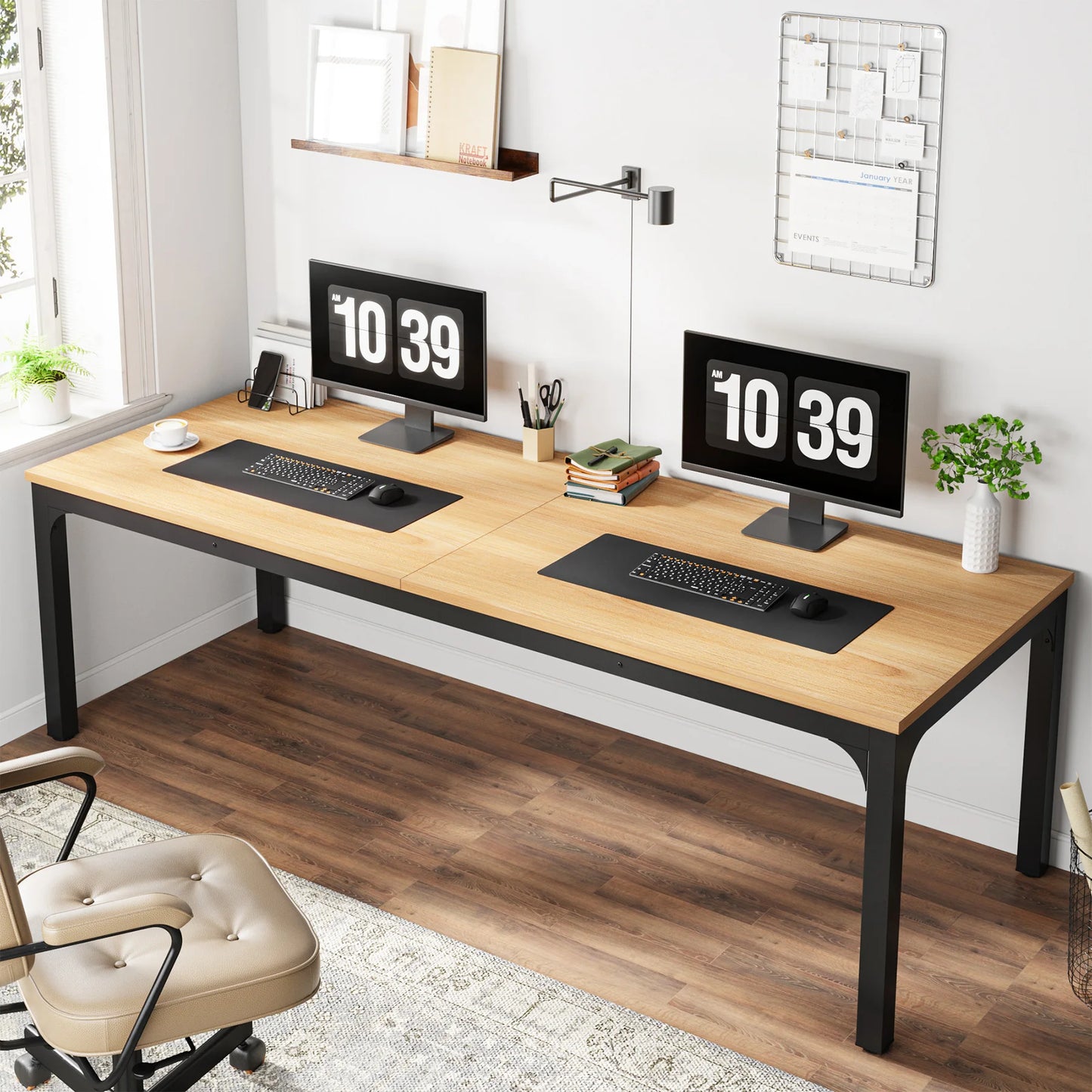Tribesigns Double Long Computer Desk For Home Office
