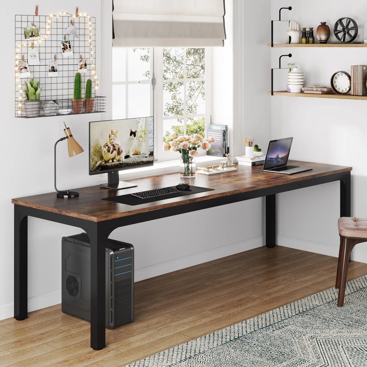 Tribesigns Double Long Computer Desk For Home Office
