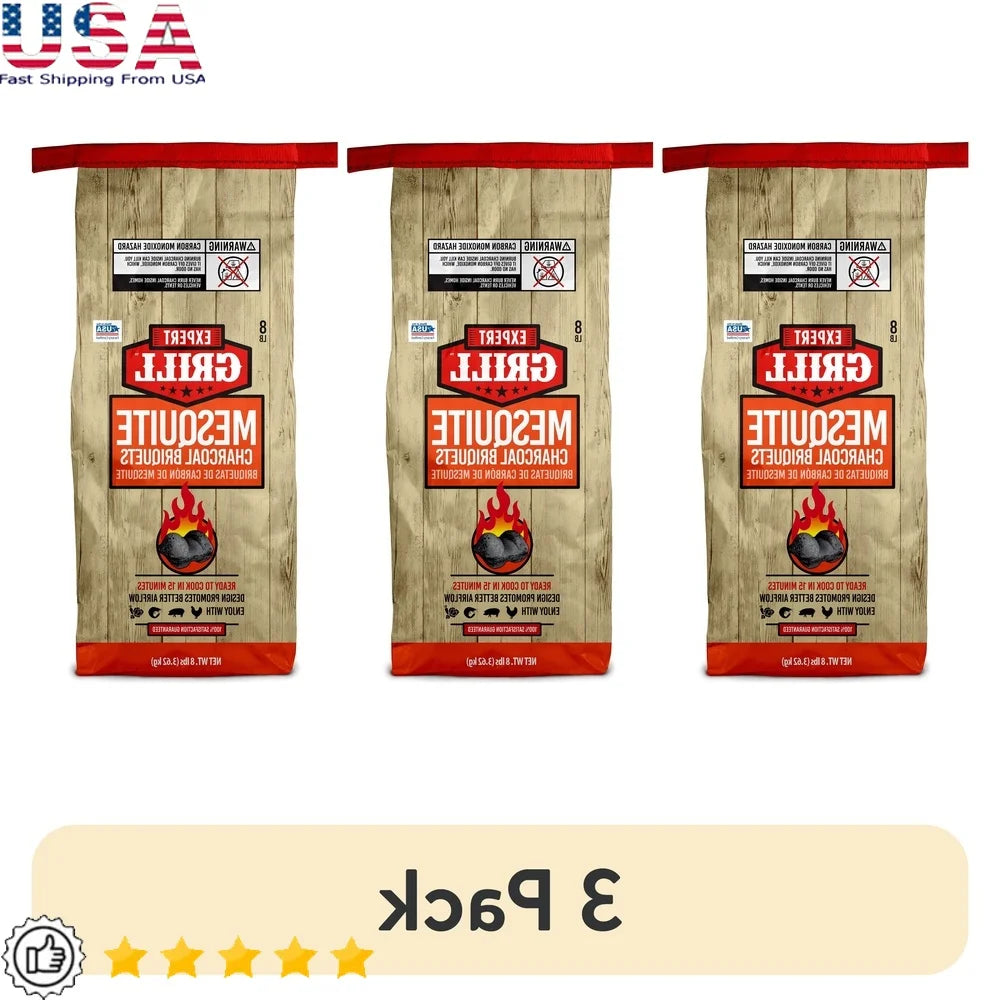 Mesquite Charcoal Briquettes 8 Lbs for Grilling and Smoking