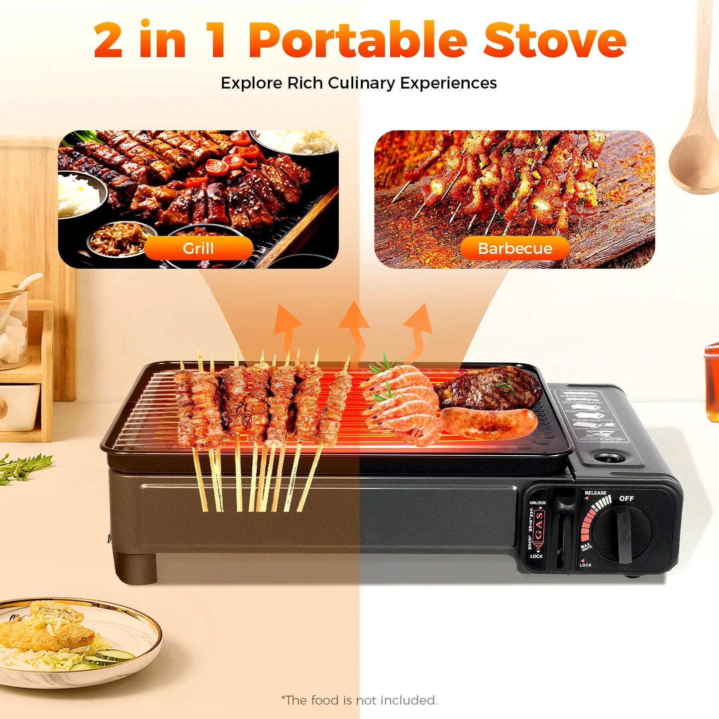 Portable Camping Grill Gas Stove BBQ Grills With Box