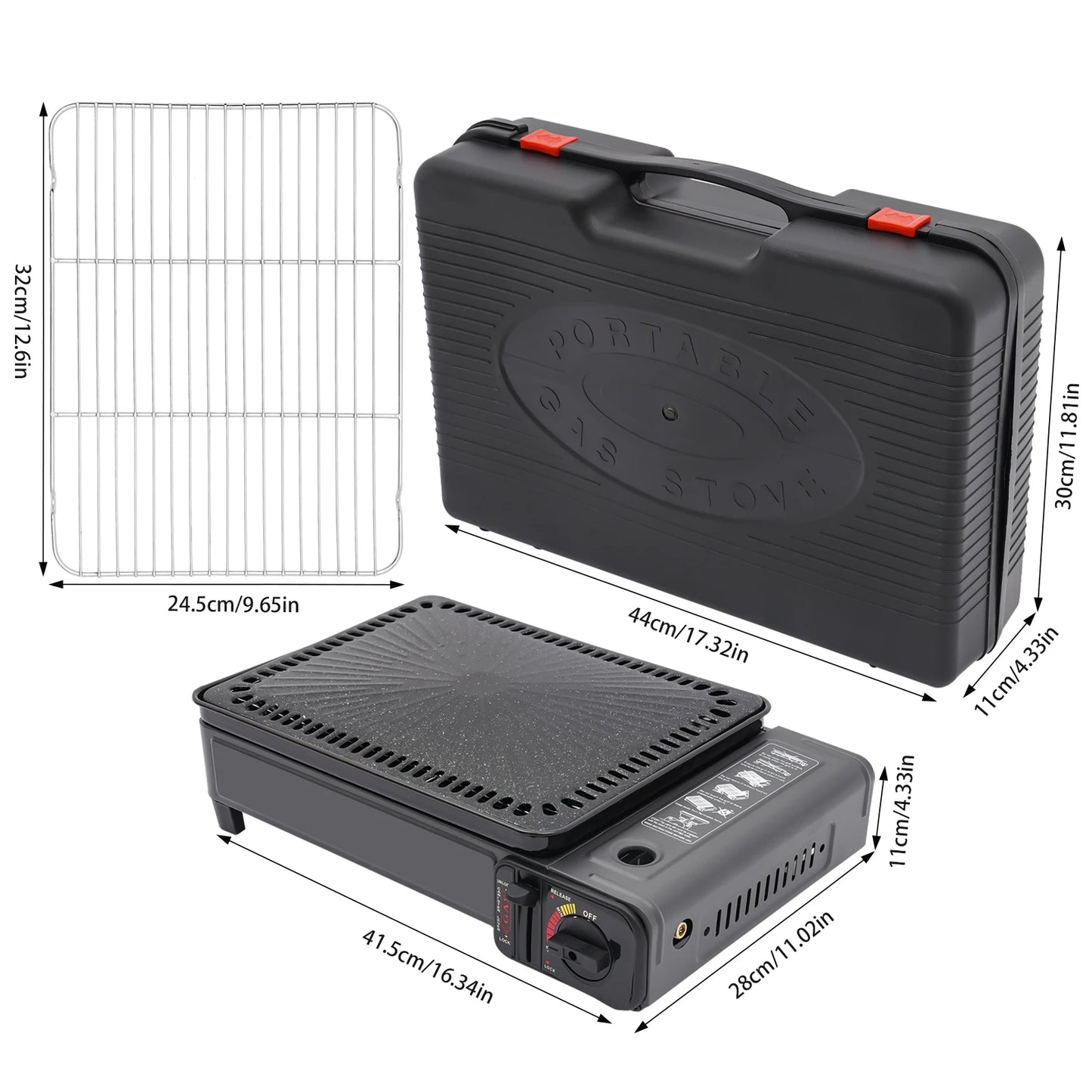Portable Camping Grill Gas Stove BBQ Grills With Box
