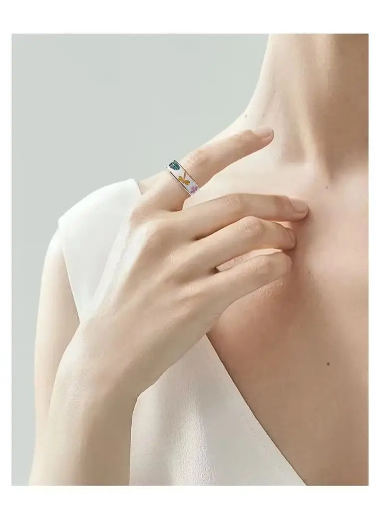 UouNeaCo Smart Ring Dragonfly Lotus Style Activity Tracker Sleep Heart Rate