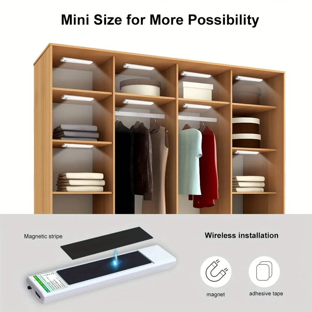 Ultra-Thin USB-C Rechargeable Motion Sensor Lights 6 Pack for Hallways