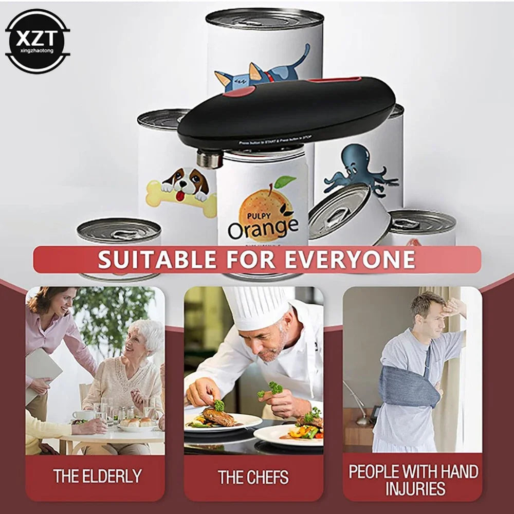 Electric Can Opener Automatic Handheld Kitchen Safety Tool Smooth Edge