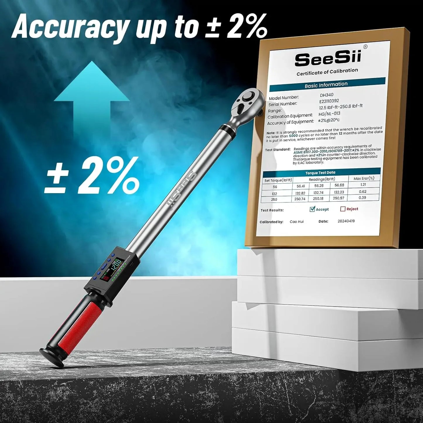 Seesii Digital Torque Wrench Electric Precision For Auto Care
